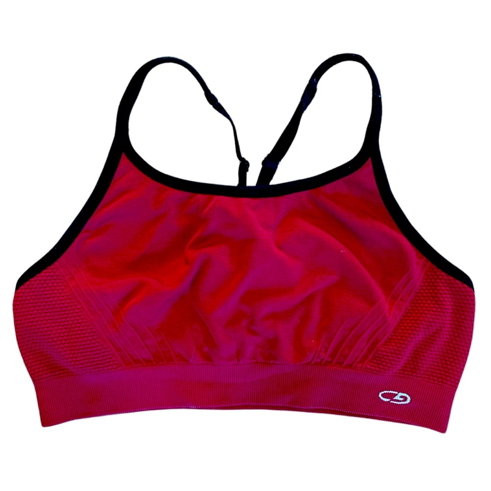 Red Black Champion Sports Bra Medium Sports Apparel Athletic Fitness Bras